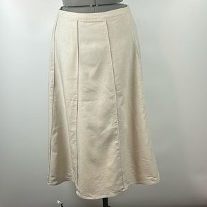 CHRISTOPHER & BANKS™️ Women's Size 10 Natural Linen Paneled A-Line Skirt